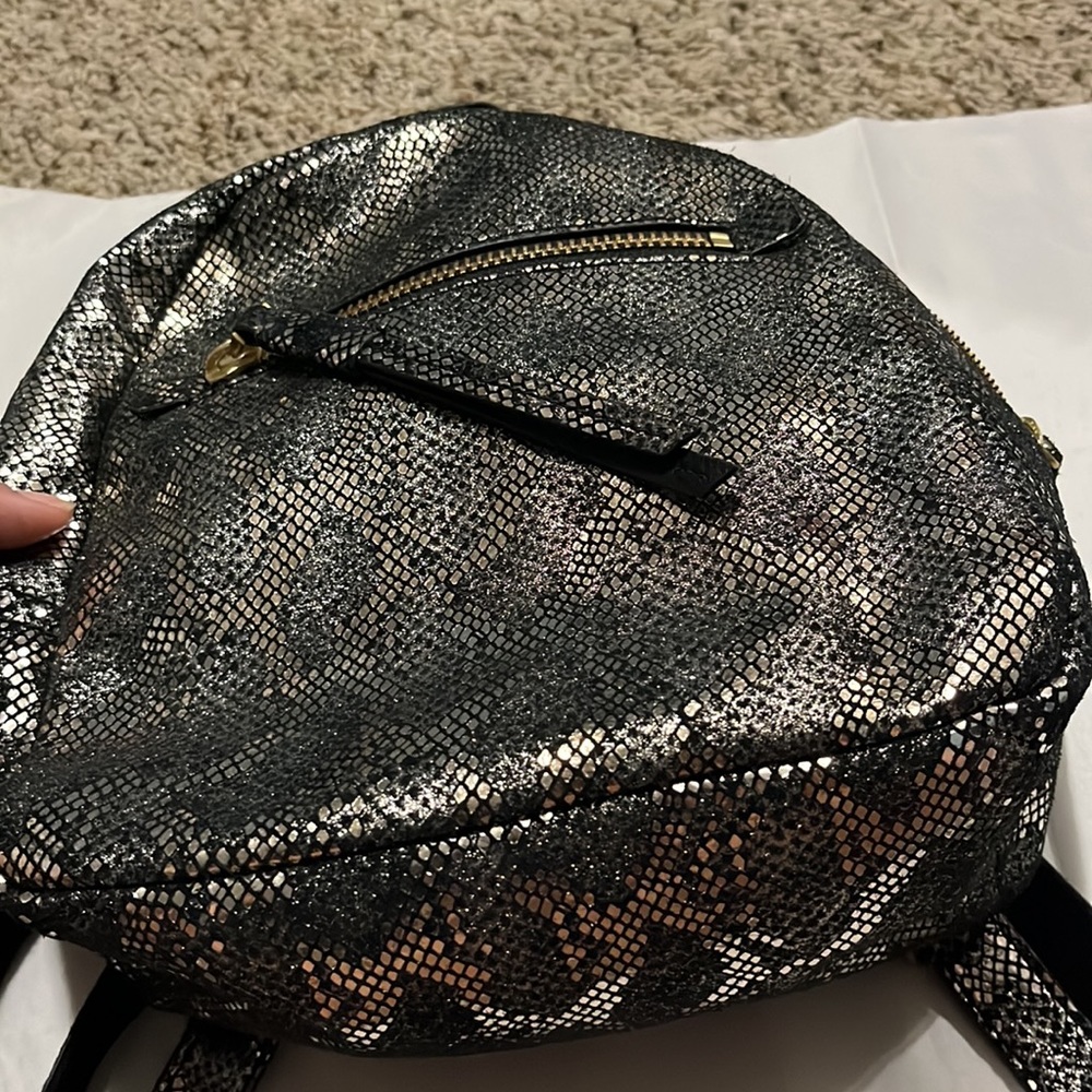 Fossil Leather With Snake Emboss Backpack - image 8